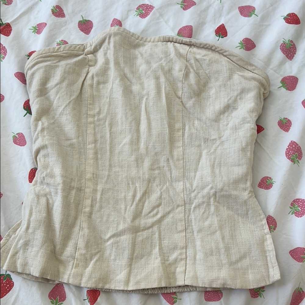 Beige Strapless Corset Top